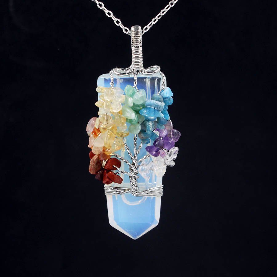 Crystal Column Tree Of Life Winding Pendant Necklace | Luxury Home Accessories | Heulog Glow