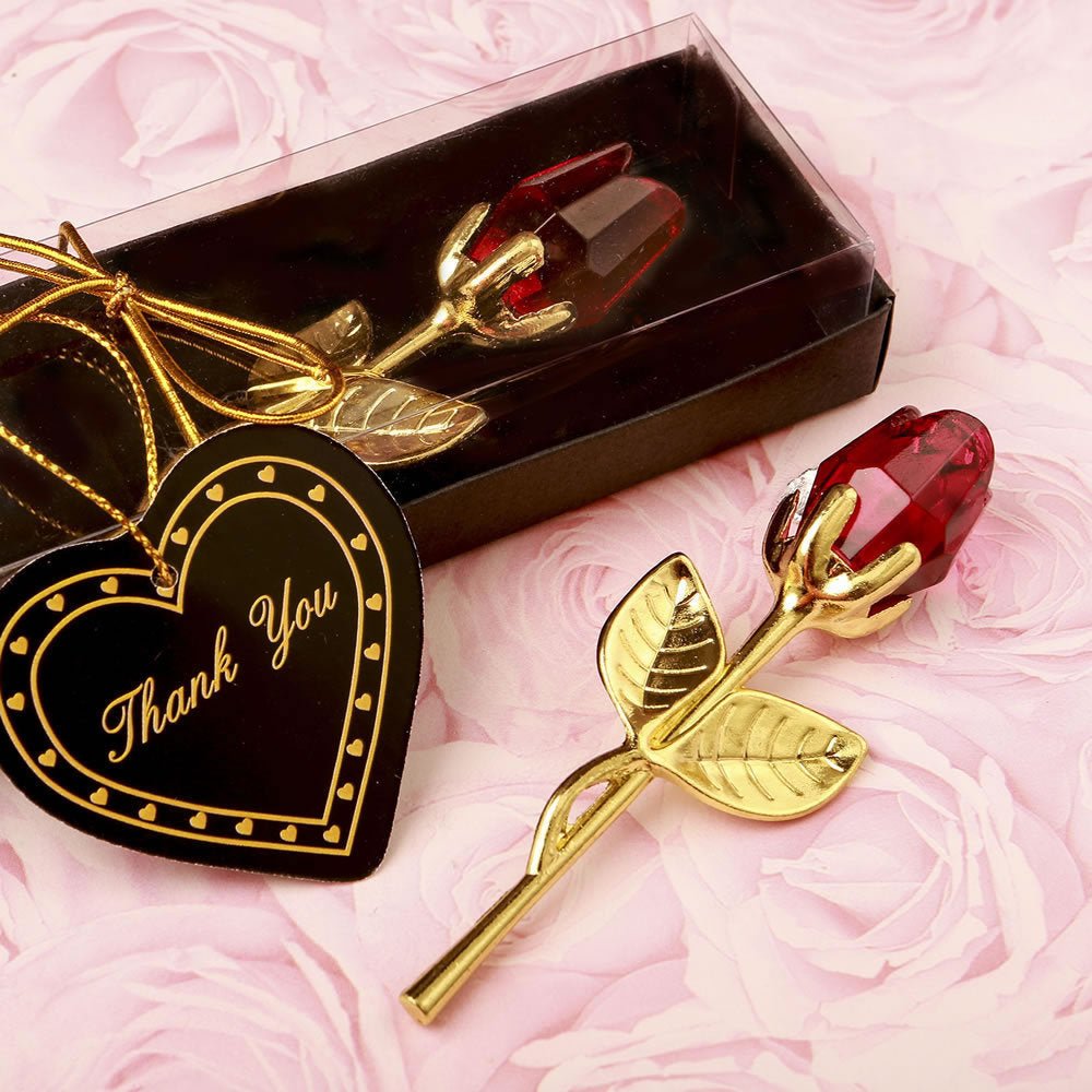 Crystal Golden Rose Flower Valentine's Day Gift | Luxury Home Accessories | Heulog Glow