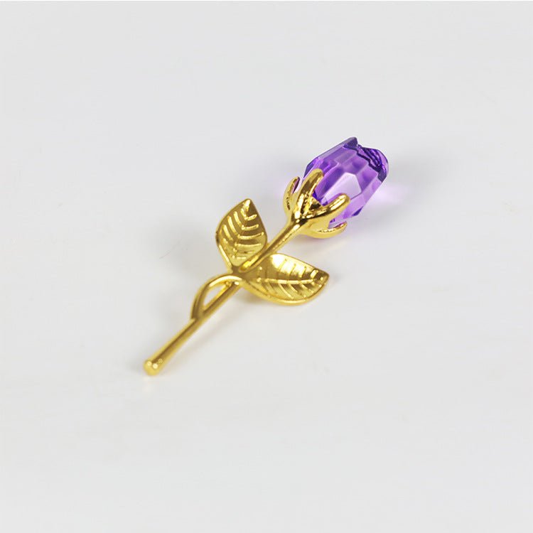 Crystal Golden Rose Flower Valentine's Day Gift | Luxury Home Accessories | Heulog Glow
