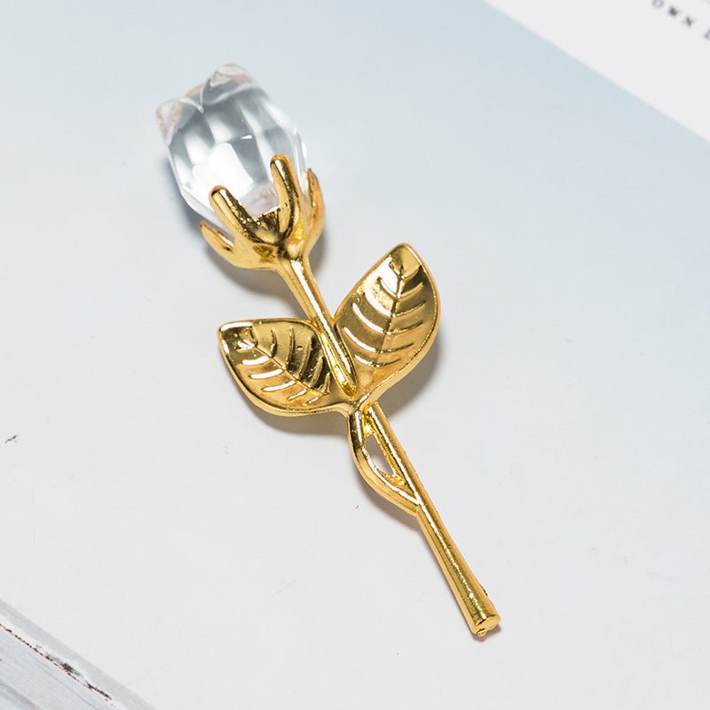 Crystal Golden Rose Flower Valentine's Day Gift | Luxury Home Accessories | Heulog Glow