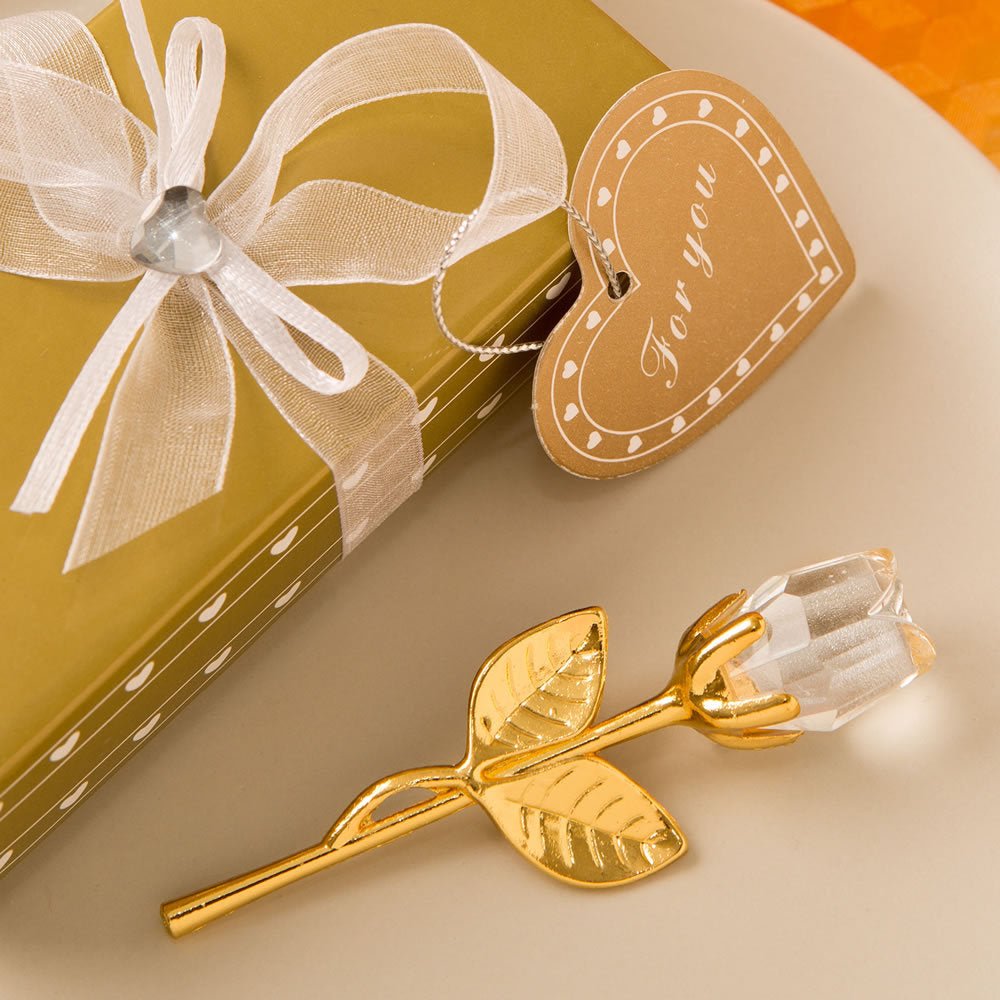 Crystal Golden Rose Flower Valentine's Day Gift | Luxury Home Accessories | Heulog Glow