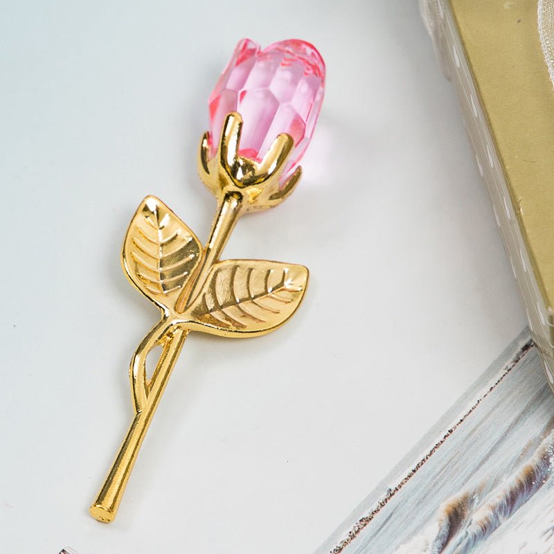 Crystal Golden Rose Flower Valentine's Day Gift | Luxury Home Accessories | Heulog Glow