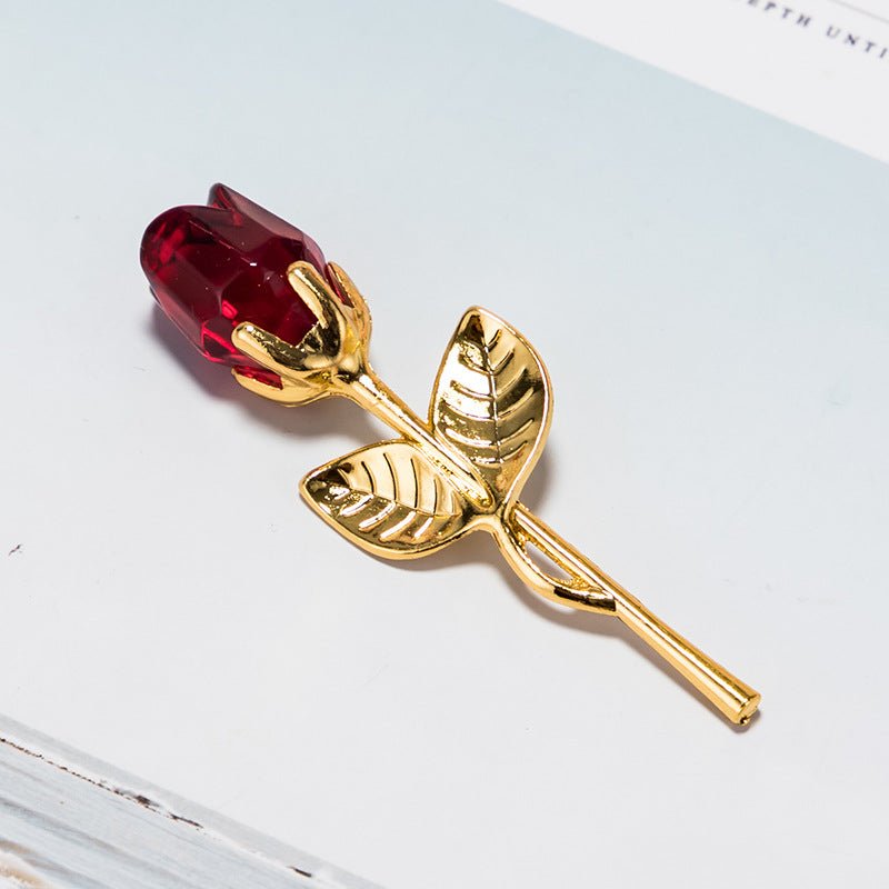 Crystal Golden Rose Flower Valentine's Day Gift | Luxury Home Accessories | Heulog Glow