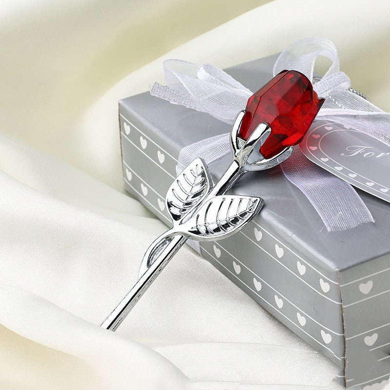 Crystal Metal Rose Valentine's Day Small Gift Wedding | Luxury Home Accessories | Heulog Glow