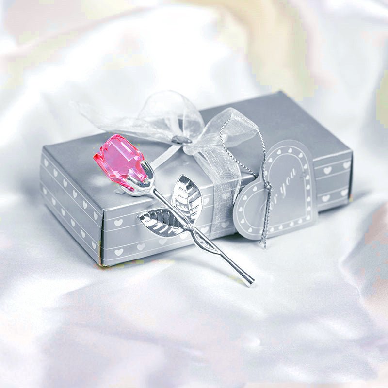 Crystal Metal Rose Valentine's Day Small Gift Wedding | Luxury Home Accessories | Heulog Glow