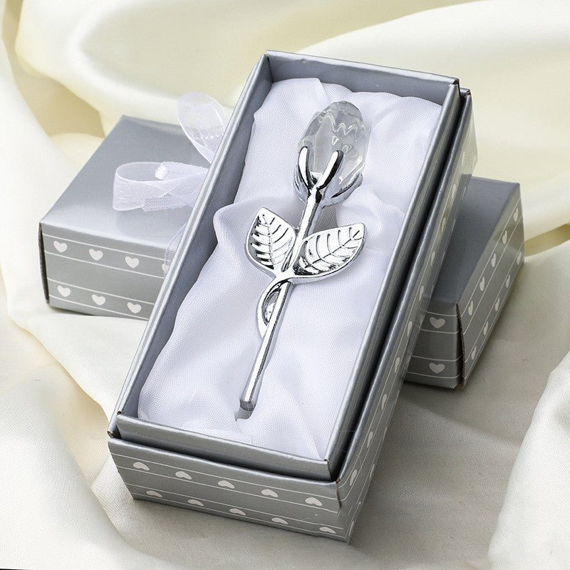 Crystal Metal Rose Valentine's Day Small Gift Wedding | Luxury Home Accessories | Heulog Glow