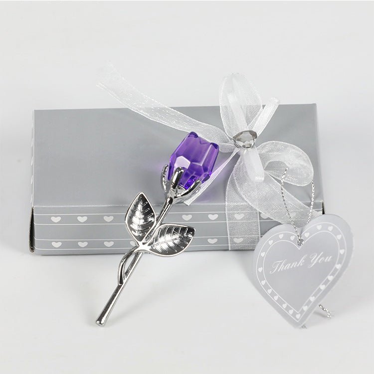 Crystal Metal Rose Valentine's Day Small Gift Wedding | Luxury Home Accessories | Heulog Glow