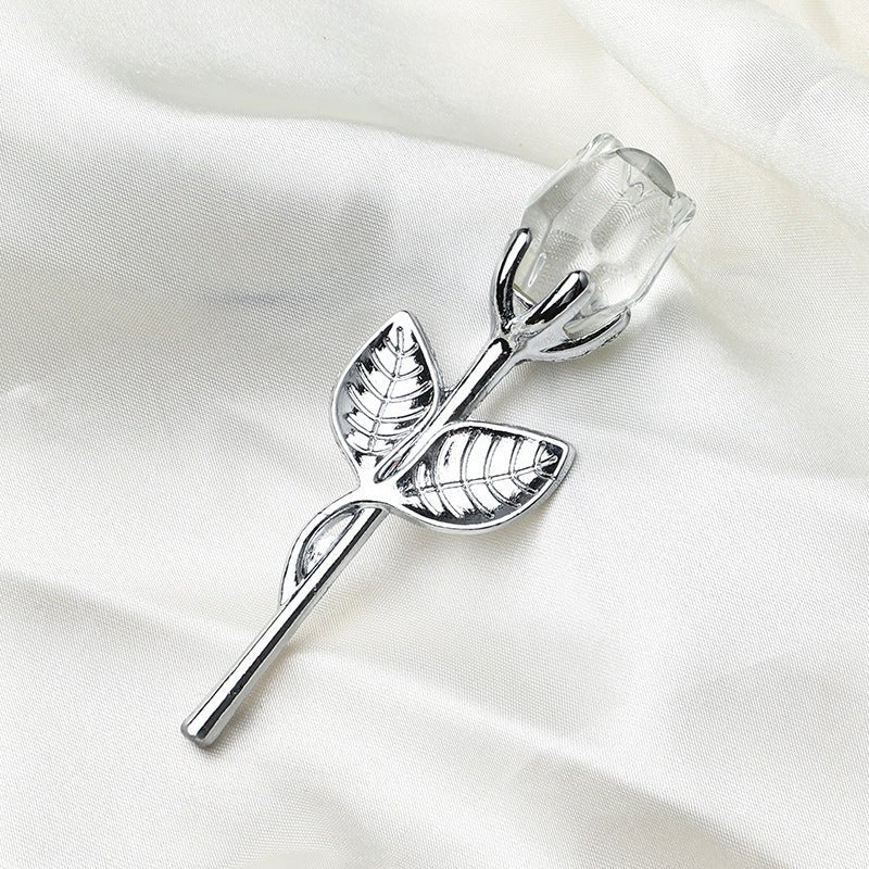 Crystal Metal Rose Valentine's Day Small Gift Wedding | Luxury Home Accessories | Heulog Glow