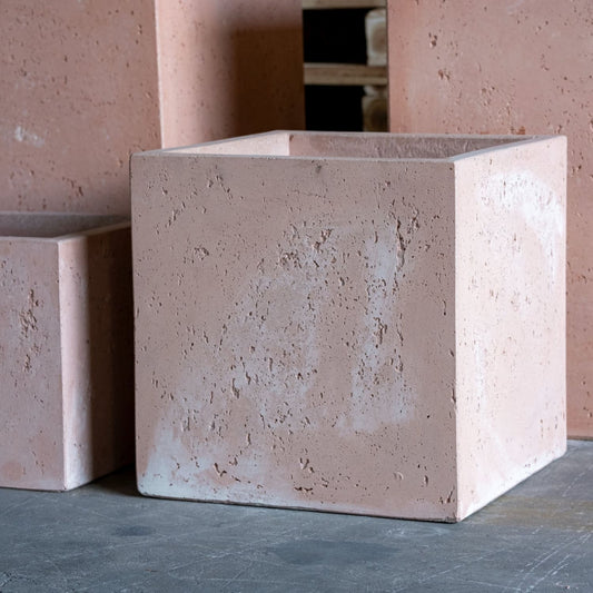 Cubrosa | Blushstone – 55cm Extra Large Square Concrete Planter – 115L Modern Plant Pot