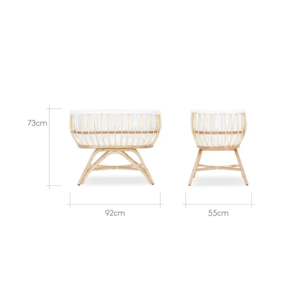 CuddleCo Aria Rattan Crib - Natural | Luxury Home Accessories | Heulog Glow