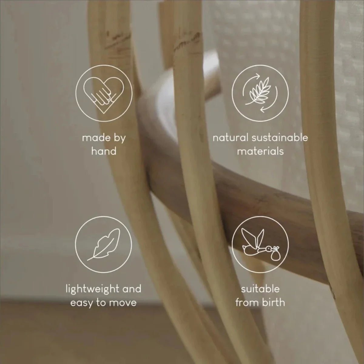CuddleCo Aria Rattan Crib - Natural | Luxury Home Accessories | Heulog Glow