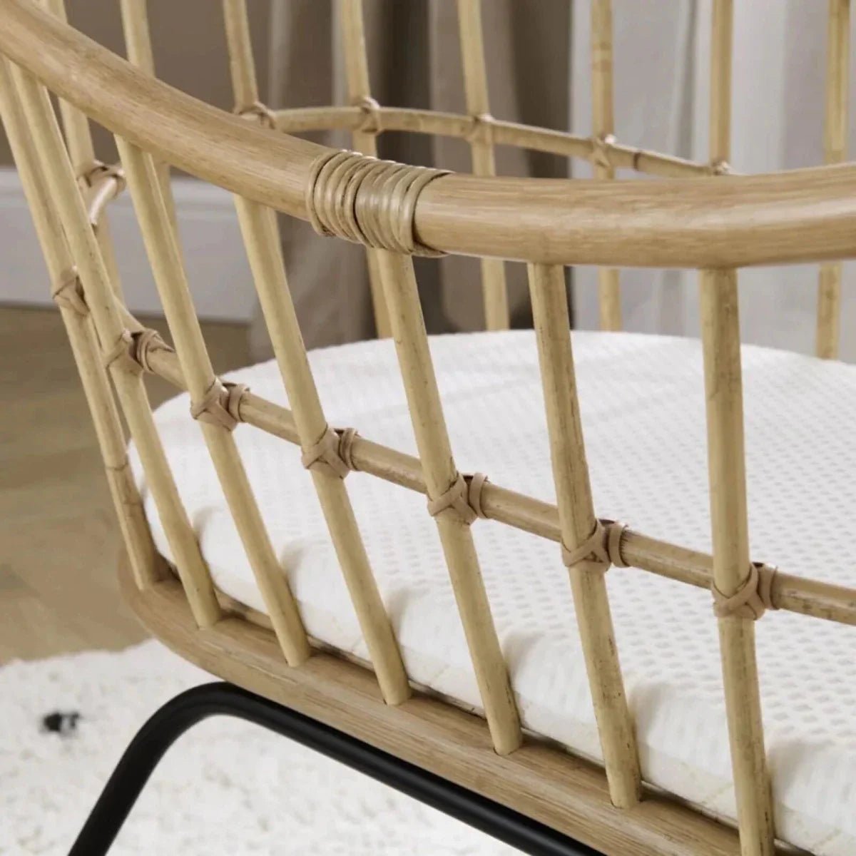 CuddleCo Aria Wave Crib - Rattan | Luxury Home Accessories | Heulog Glow