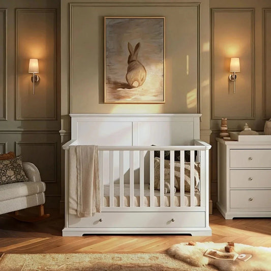 CuddleCo Beaumont Grand Cot Bed - White | Luxury Home Accessories | Heulog Glow