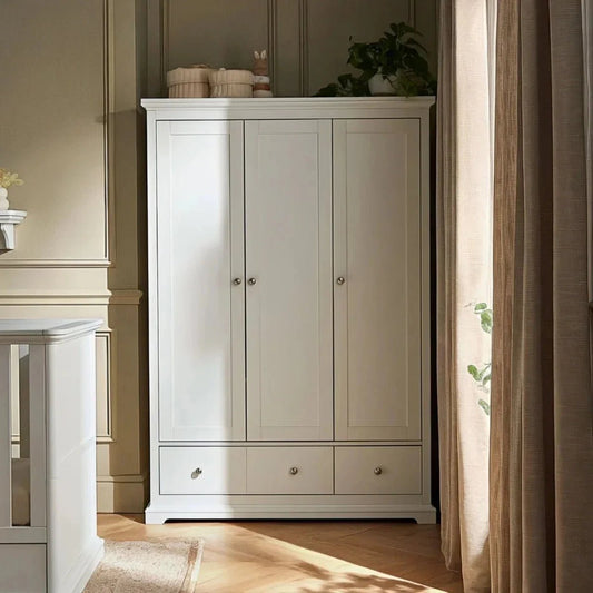 CuddleCo Beaumont Triple Wardrobe - White | Luxury Home Accessories | Heulog Glow