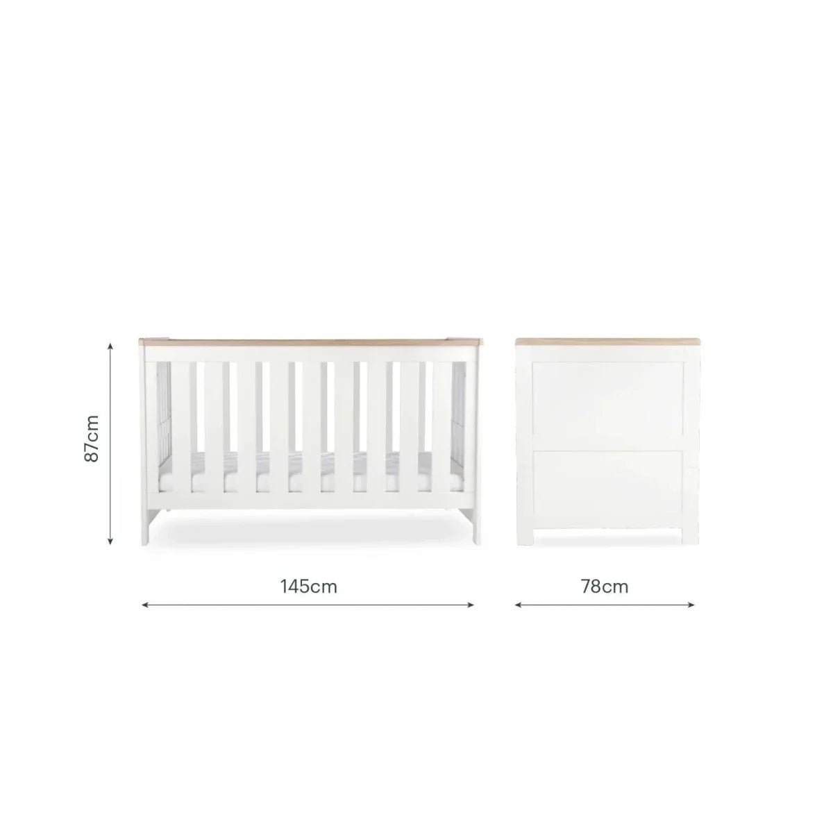 CuddleCo Burford 2 Piece Nursery Furniture Set - White/Oak | Luxury Home Accessories | Heulog Glow