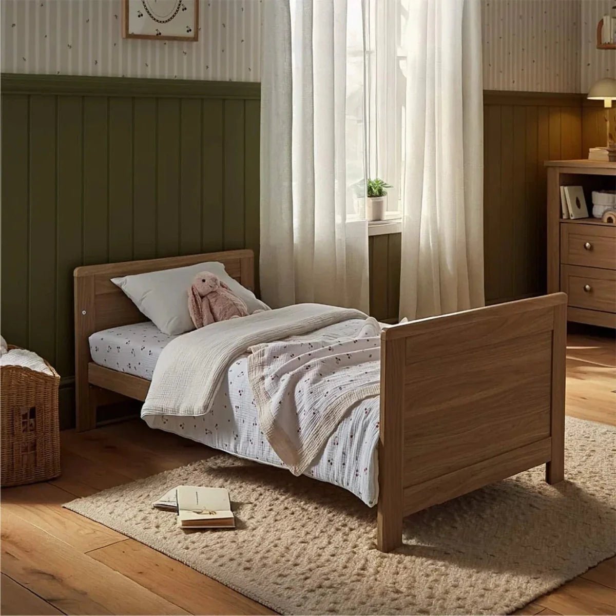 CuddleCo Burford Cot Bed - Oak | Luxury Home Accessories | Heulog Glow