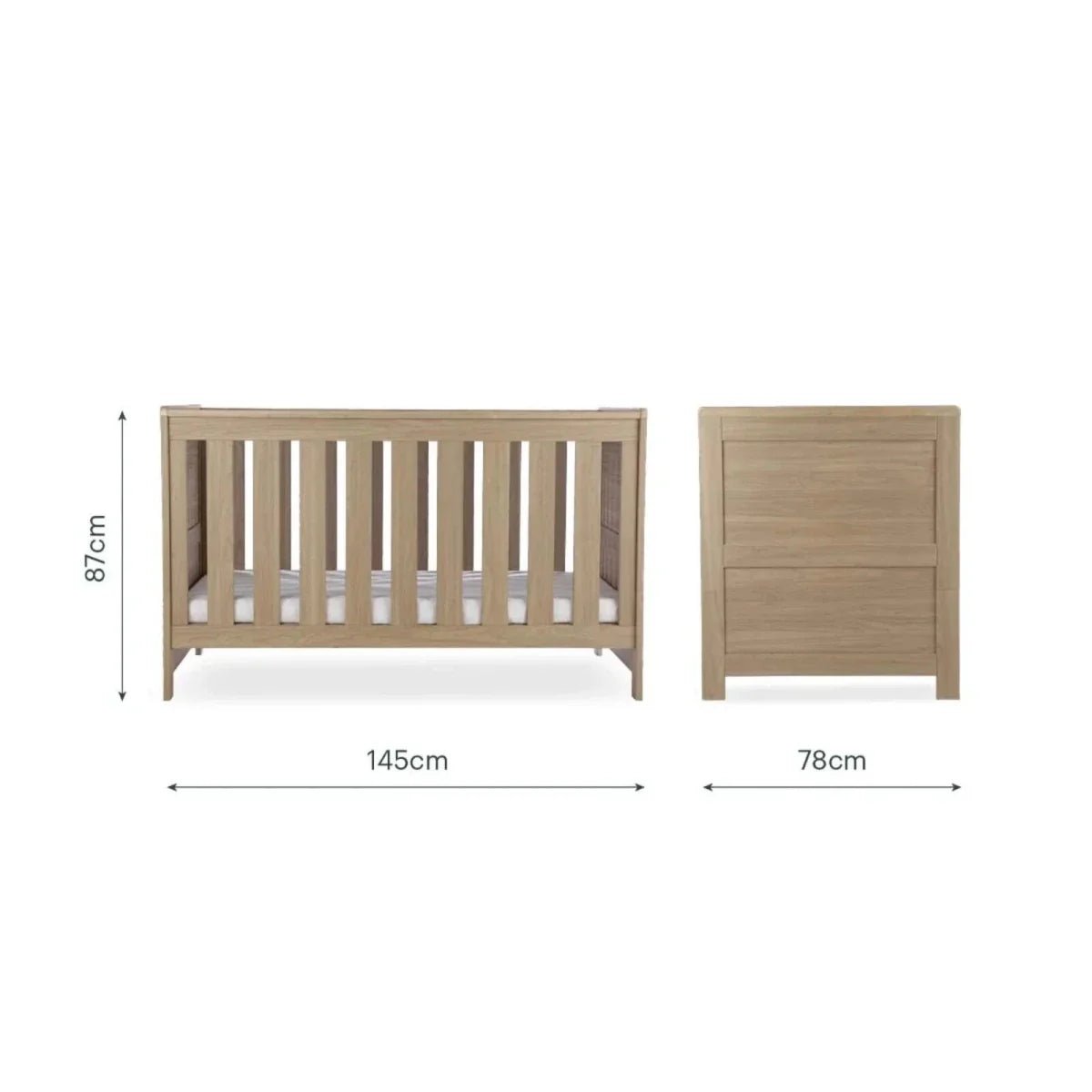 CuddleCo Burford Cot Bed - Oak | Luxury Home Accessories | Heulog Glow