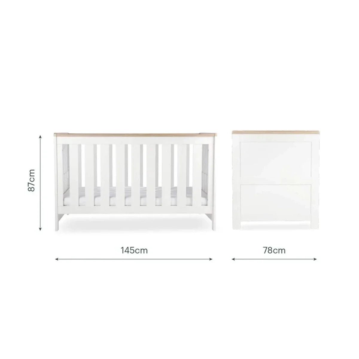 CuddleCo Burford Cot Bed - White/Oak | Luxury Home Accessories | Heulog Glow