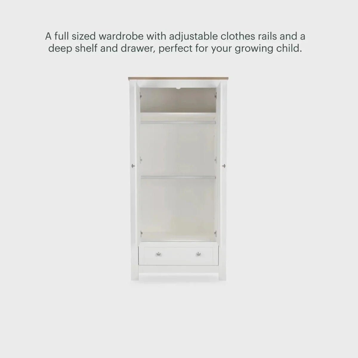 CuddleCo Burford Wardrobe - White/Oak | Luxury Home Accessories | Heulog Glow