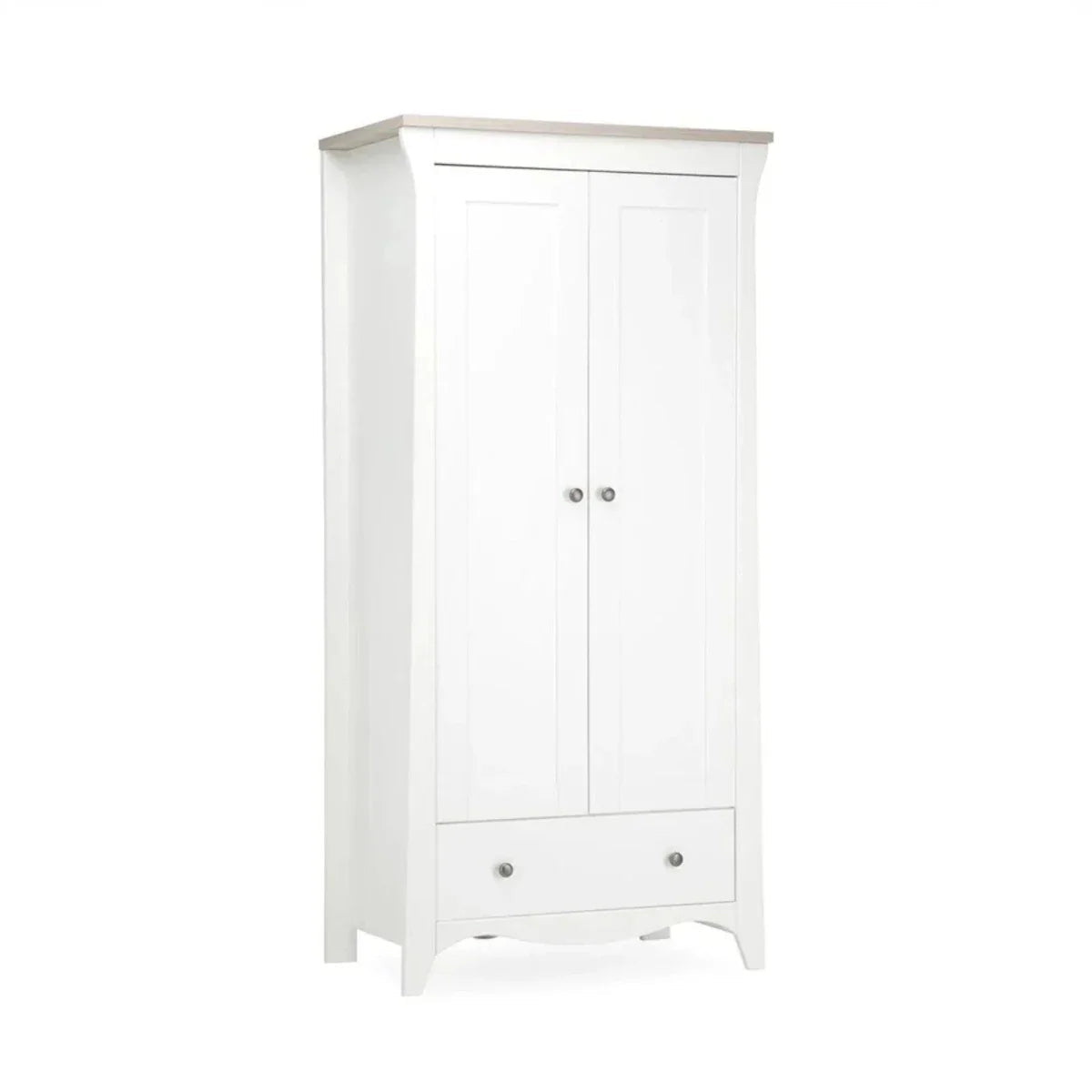 CuddleCo Clara 2 Door Double Wardrobe - White & Ash | Luxury Home Accessories | Heulog Glow