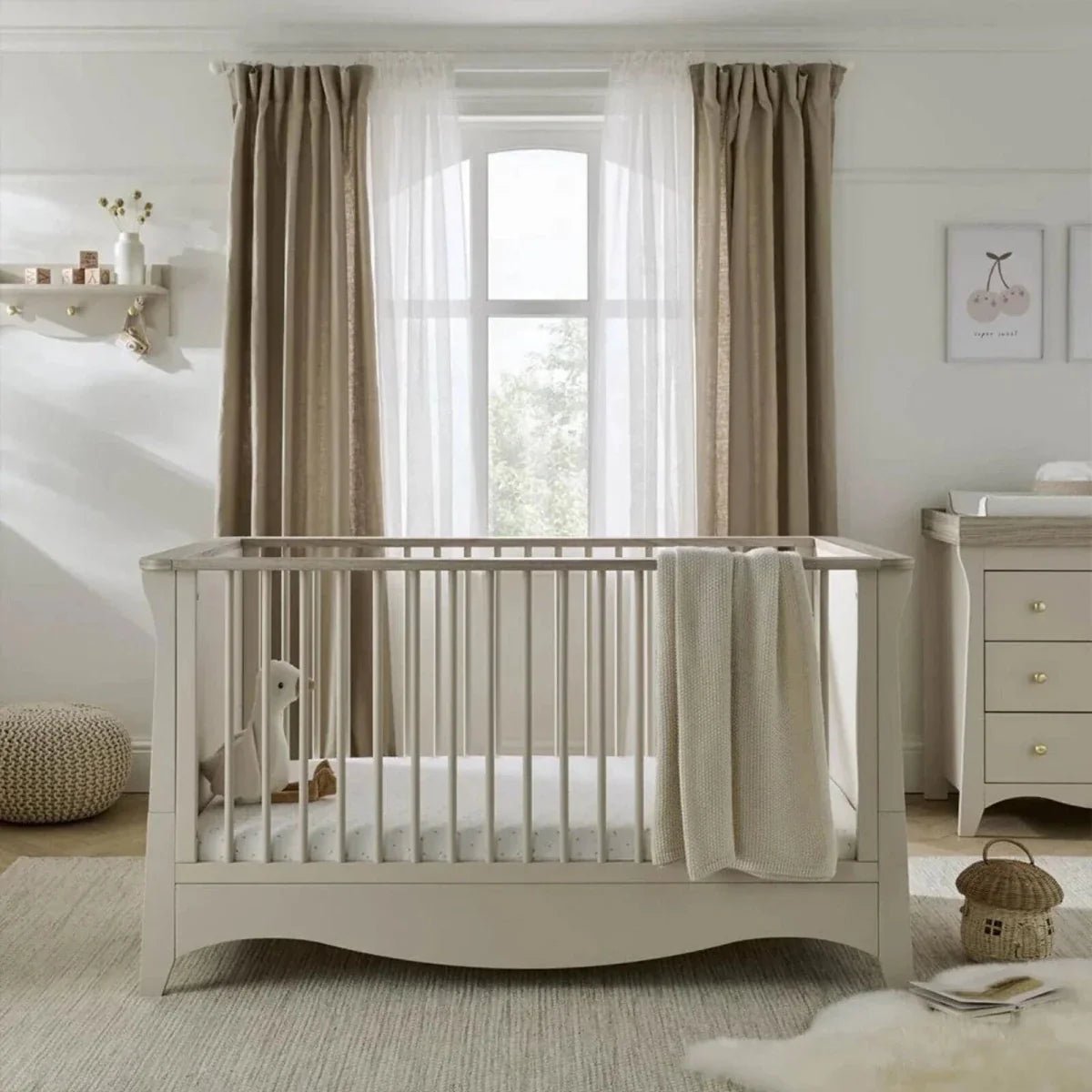 CuddleCo Clara Cot Bed - Cashmere & Ash | Luxury Home Accessories | Heulog Glow