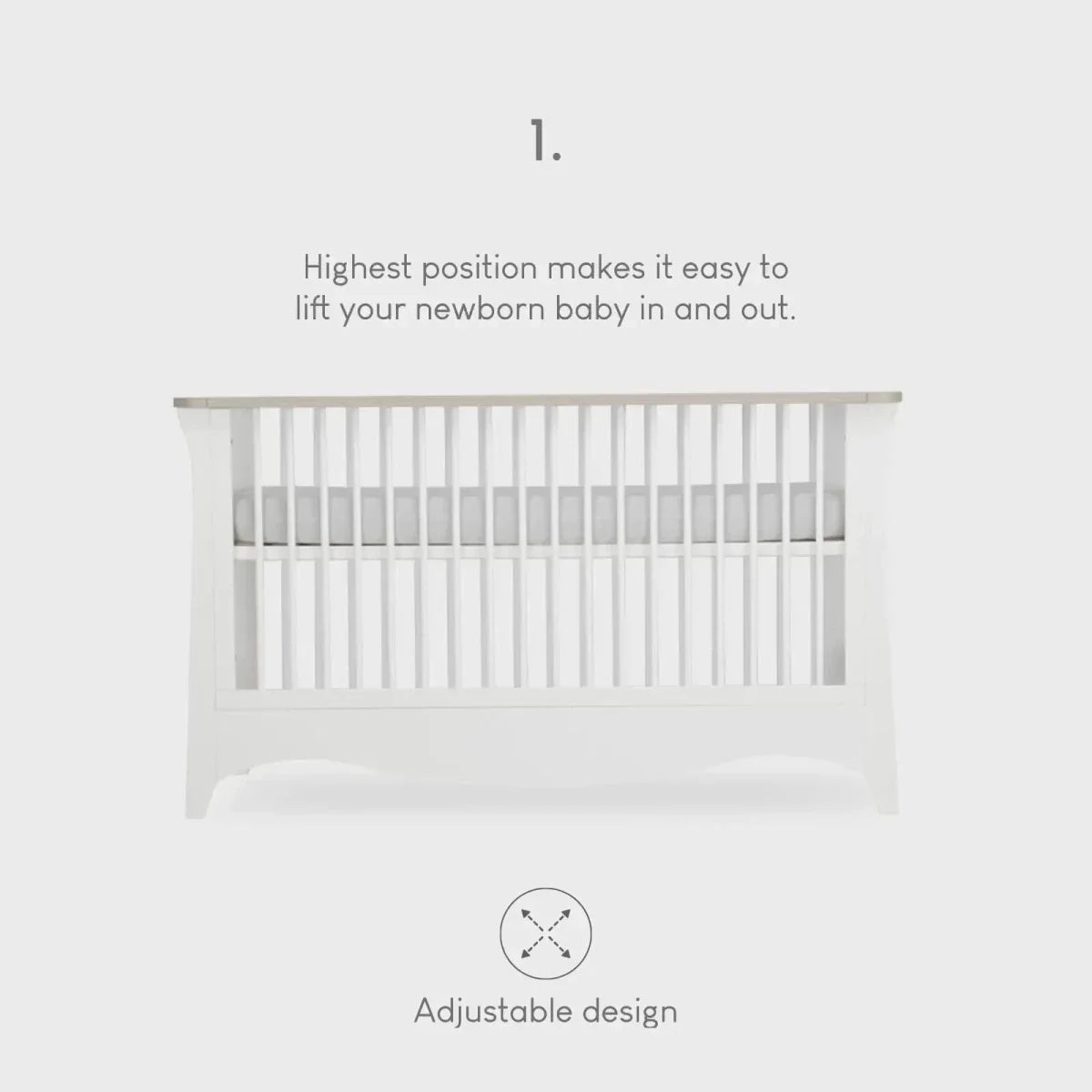 CuddleCo Clara Cot Bed - White & Ash | Luxury Home Accessories | Heulog Glow