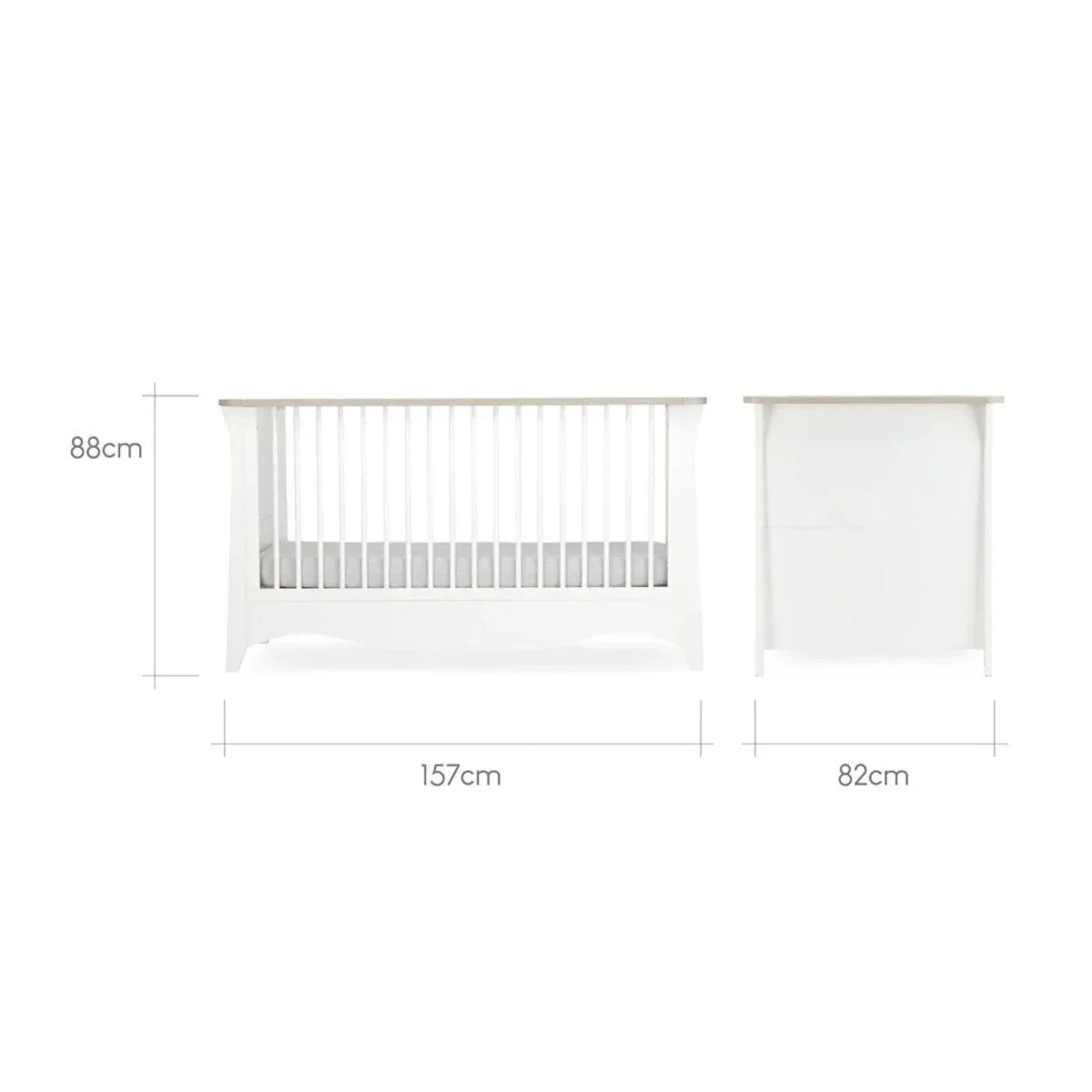 CuddleCo Clara Cot Bed - White & Ash | Luxury Home Accessories | Heulog Glow