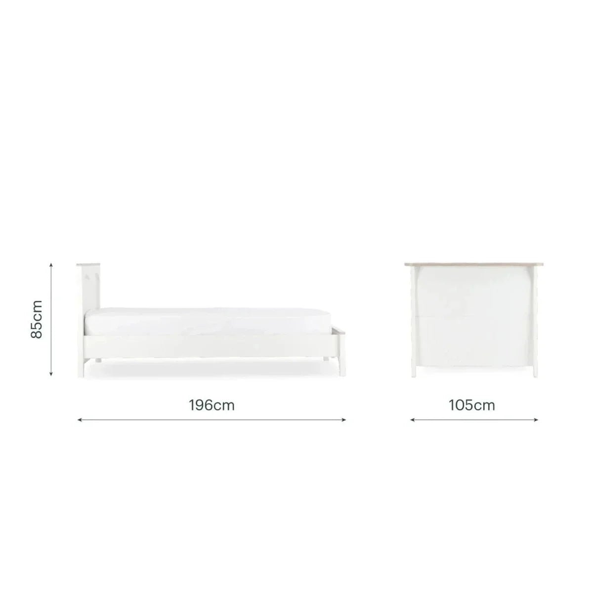 CuddleCo Clara Single Bed - White/Ash | Luxury Home Accessories | Heulog Glow