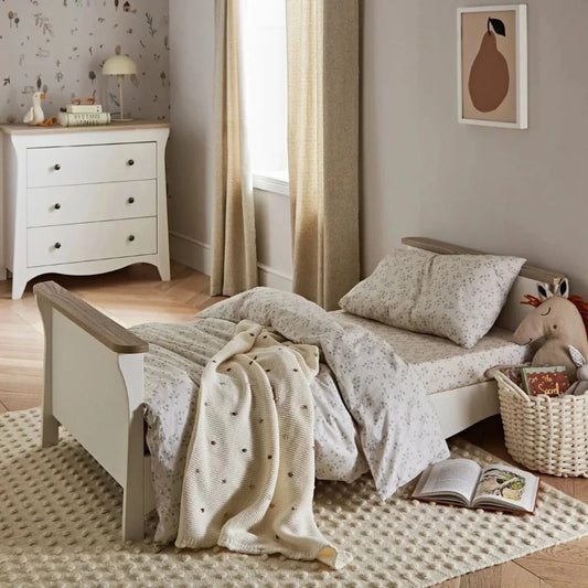 CuddleCo Clara Toddler Bed - White/Ash | Luxury Home Accessories | Heulog Glow