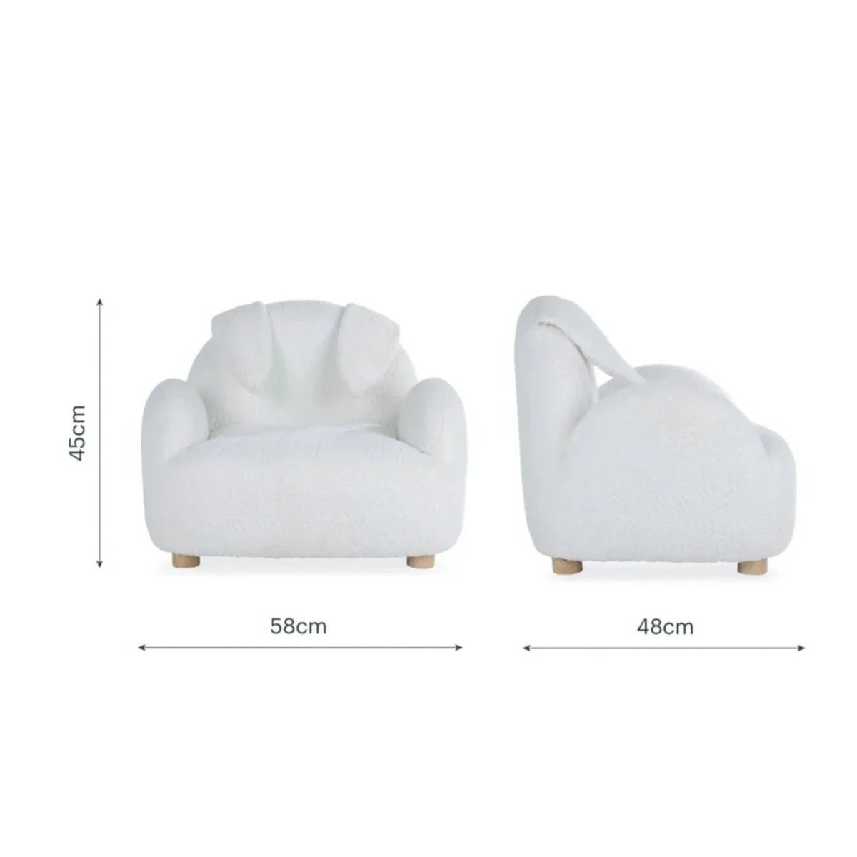 CuddleCo Etta Bunny Kids Chair - Boucle Off White | Luxury Home Accessories | Heulog Glow