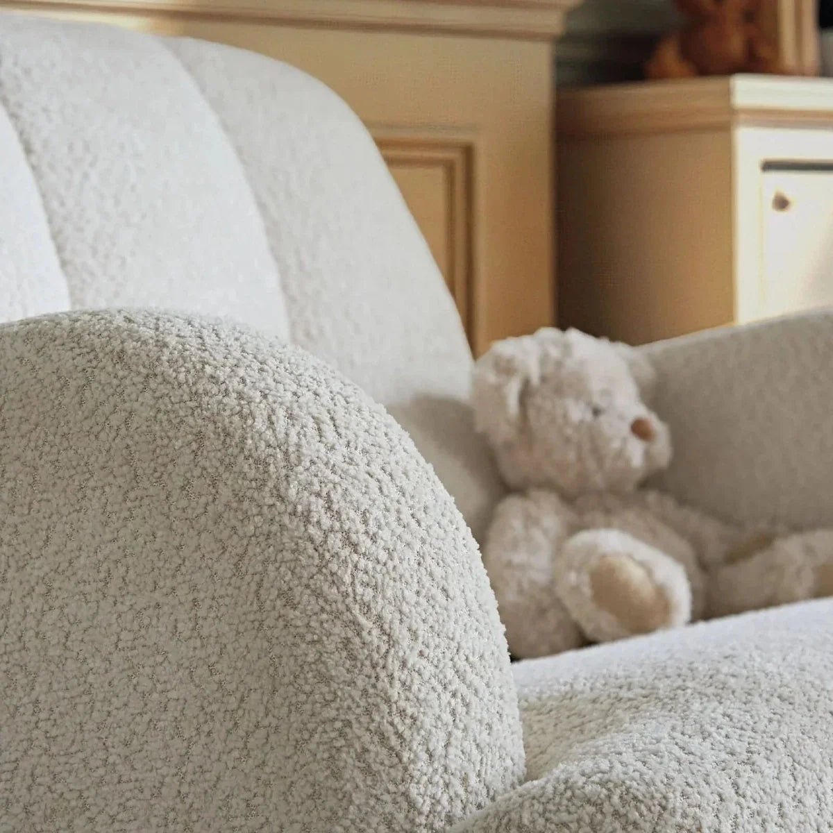 CuddleCo Etta Cuddle Nursing Chair & Foot Stool - Boucle Off-White | Luxury Home Accessories | Heulog Glow