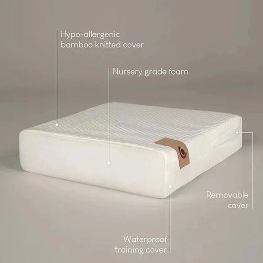 CuddleCo Lullaby Hypo-Allergenic Bamboo Foam Cot Bed Mattress 140 x 70cm | Luxury Home Accessories | Heulog Glow