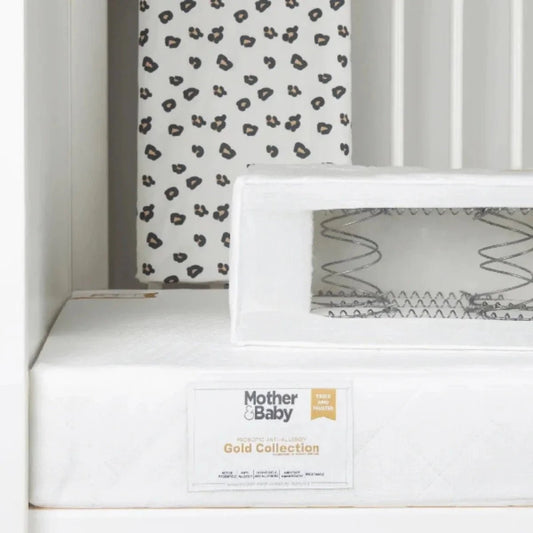 CuddleCo Mother&Baby Rose Gold Anti-Allergy Sprung Cot Bed Mattress 140 x 70cm | Luxury Home Accessories | Heulog Glow