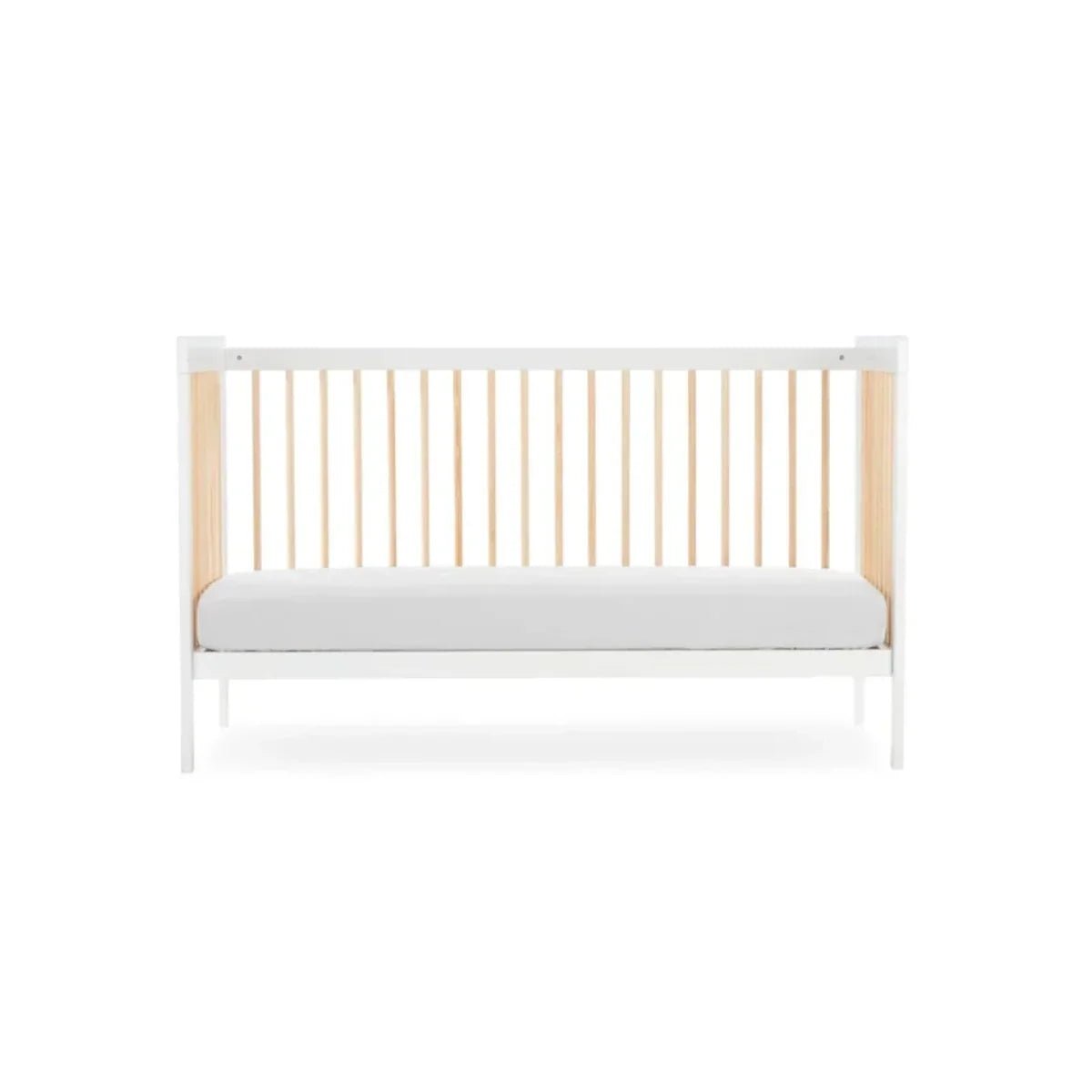 CuddleCo Nola Cot Bed - White/Natural | Luxury Home Accessories | Heulog Glow