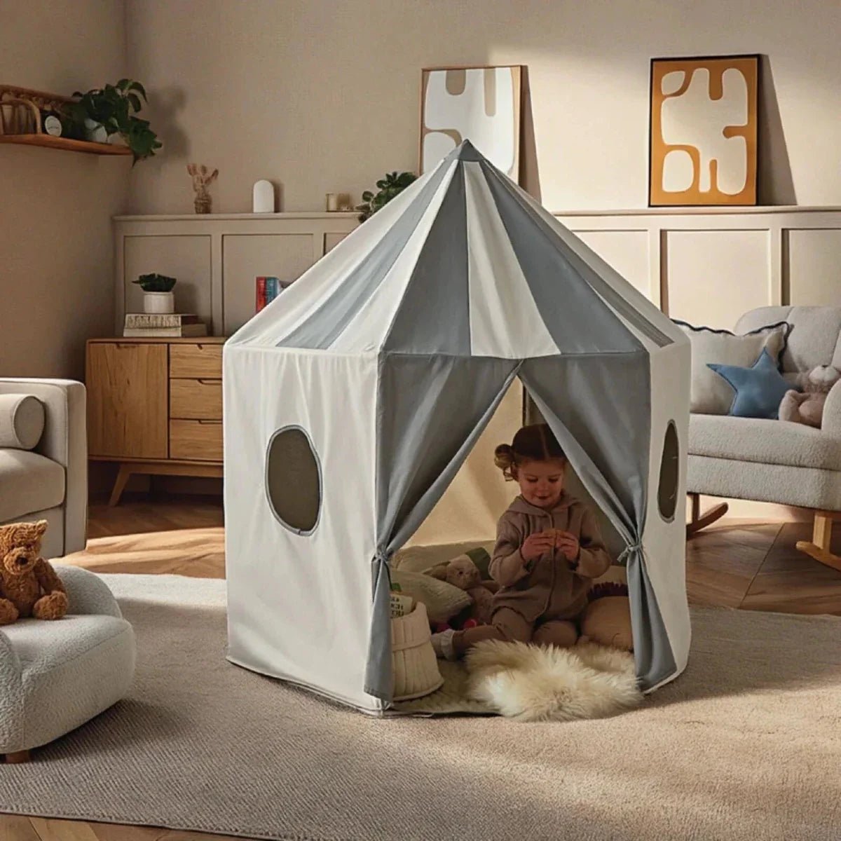 CuddleCo Pavilion Play Tent - Sea Salt | Luxury Home Accessories | Heulog Glow