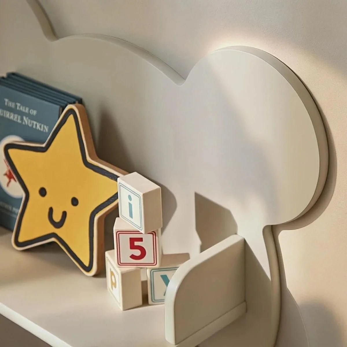 CuddleCo Play House Bear Shelf - Pebble | Luxury Home Accessories | Heulog Glow