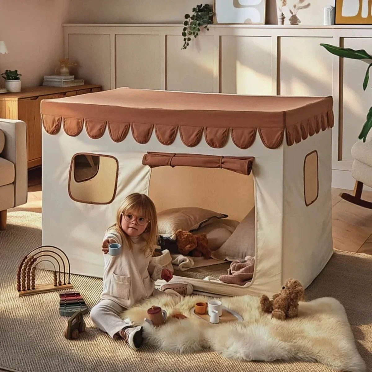 CuddleCo Play House with Bunting - Tuscany | Luxury Home Accessories | Heulog Glow