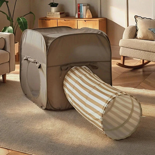 CuddleCo Pop-up Play 2 Piece Set - Cube & Tunnel | Luxury Home Accessories | Heulog Glow
