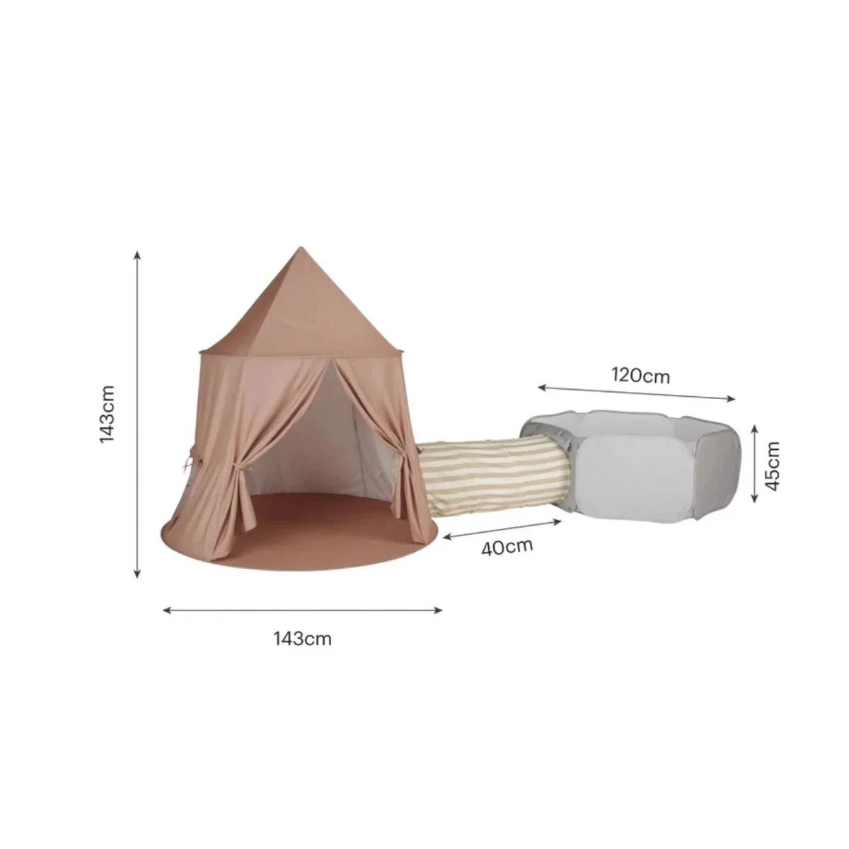 CuddleCo Pop-up Play 3 Piece Set - Tent, Tunnel & Ball Pit | Luxury Home Accessories | Heulog Glow