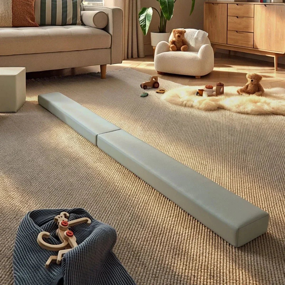 CuddleCo Soft Play Balance Beam - Sea Salt | Luxury Home Accessories | Heulog Glow