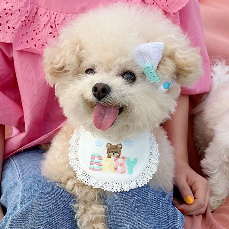 Cute Bear Embroidery Saliva Towel Small Bib Bib | Luxury Home Accessories | Heulog Glow