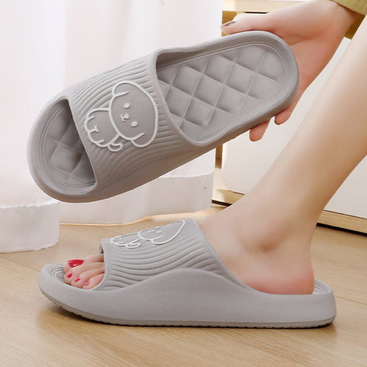 Cute Cartoon Dog Slippers Summer Solid Color Non-slip Rhombus Bathroom Slipper Indoor House Shoes For Men Women Couples | Luxury Home Accessories | Heulog Glow