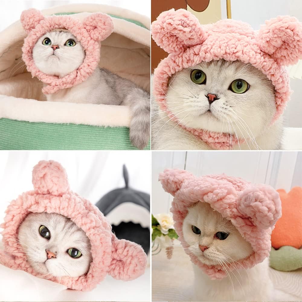 Cute Cat Costume Bear Hat For Cat Warm Soft Small Pet Headwear | Luxury Home Accessories | Heulog Glow