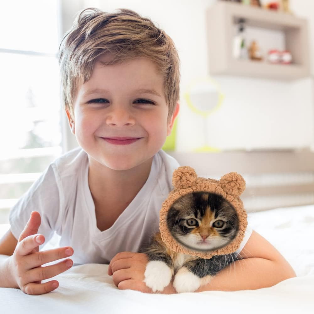 Cute Cat Costume Bear Hat For Cat Warm Soft Small Pet Headwear | Luxury Home Accessories | Heulog Glow