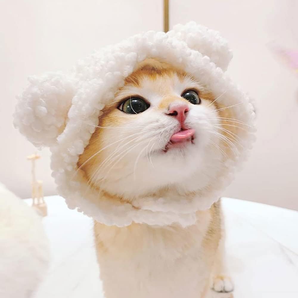Cute Cat Costume Bear Hat For Cat Warm Soft Small Pet Headwear | Luxury Home Accessories | Heulog Glow