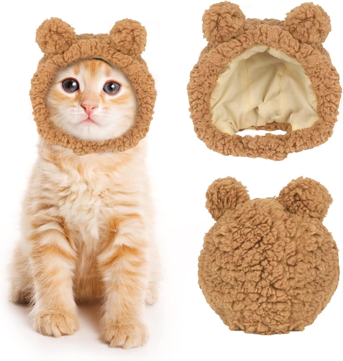 Cute Cat Costume Bear Hat For Cat Warm Soft Small Pet Headwear | Luxury Home Accessories | Heulog Glow