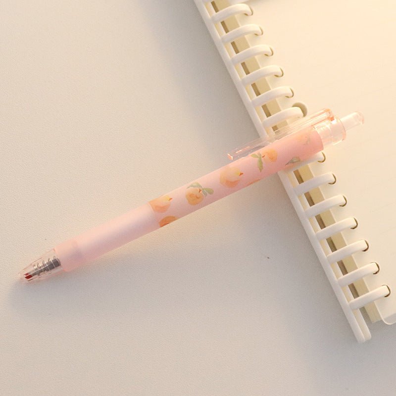Cute Peach Press Gel Pen Korean Stationery Kawaii Gel Ink Rollerball Pens | Luxury Home Accessories | Heulog Glow