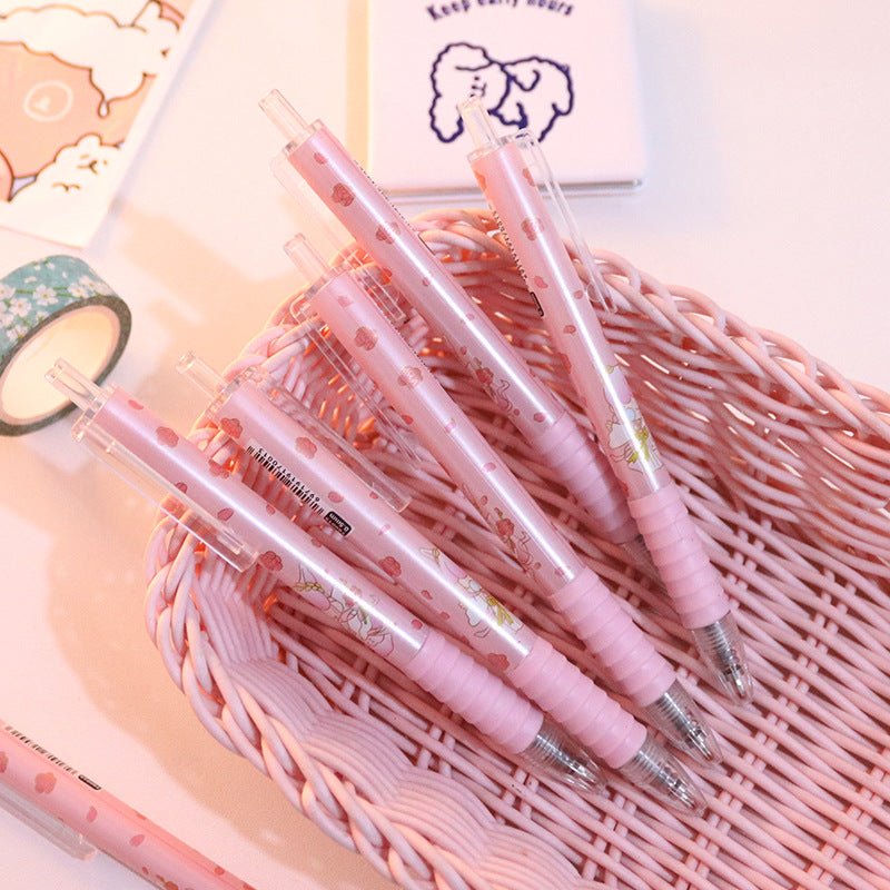 Cute Peach Press Gel Pen Korean Stationery Kawaii Gel Ink Rollerball Pens | Luxury Home Accessories | Heulog Glow