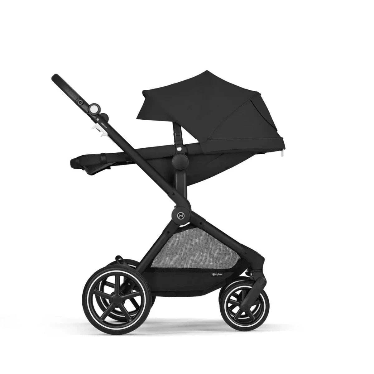 Cybex EOS Lux Silver 2-in-1 Pushchair - Moon Black | Luxury Home Accessories | Heulog Glow