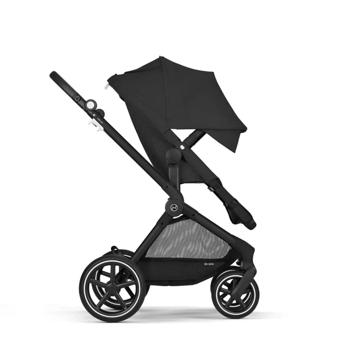 Cybex EOS Lux Silver 2-in-1 Pushchair - Moon Black | Luxury Home Accessories | Heulog Glow